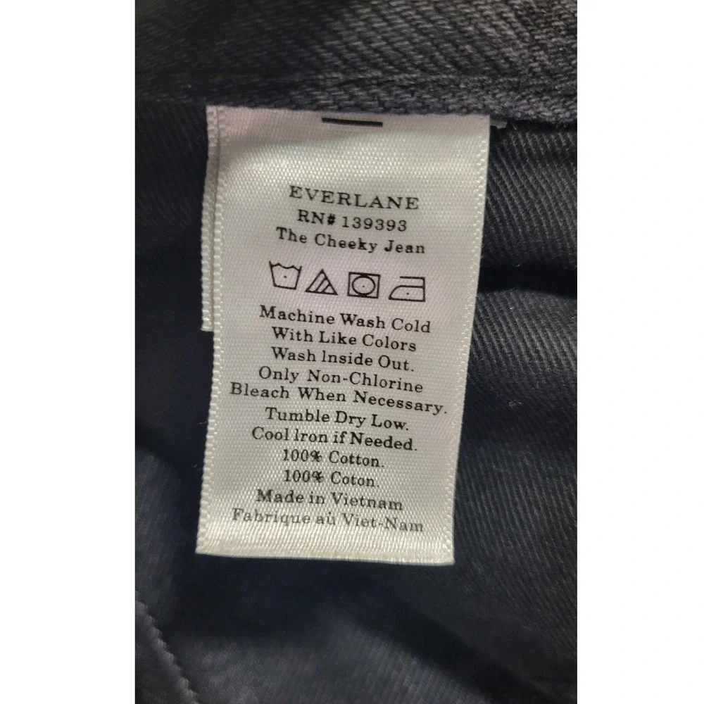 Everlane The‎ Cheeky Jean Womens Washed Black High Rise Button Fly Denim SZ 25